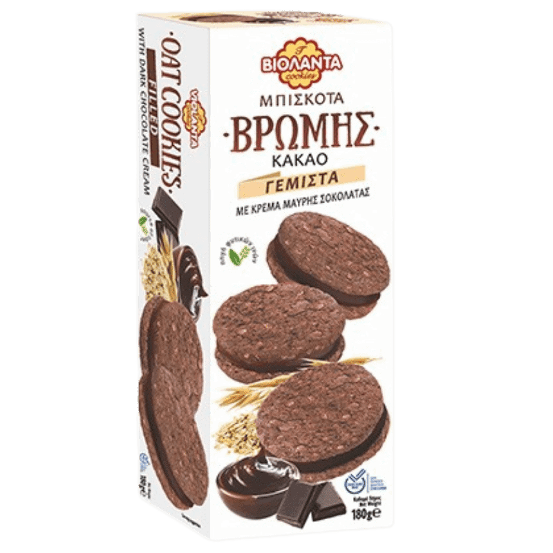 Violanta Oat Cookies Dark Chocolate / Βιολάντα Μπισκότα Βρώμης Μαύρης Σοκολάτας 180g