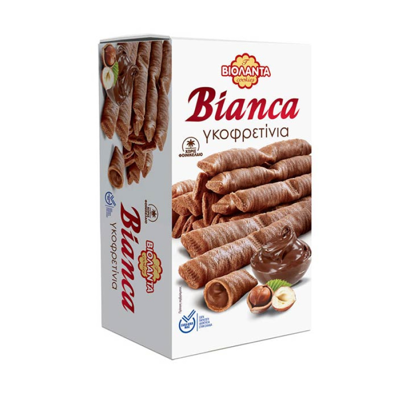 Violanta Bianca Wafer Rolls / Γκοφρετίνια με Πραλίνα Φουντουκιού 160g