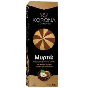 Korona Cocoa Cream Biscuits / Μυρτώ Μπισκότα με Γέμιση κρέμας Κακάο Φουντουκιού 115g