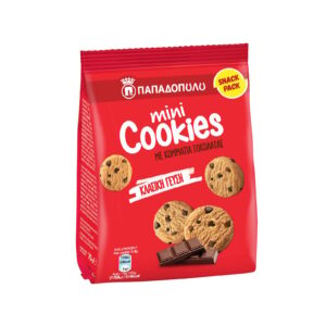 Papadopoulou Cookies Mini / Παπαδοπούλου Μπισκότα με Κομμάτια Μαύρης Σοκολάτας και Σοκολάτας Γάλακτος 70g