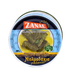 Zanae Vine Leaves Stuffed with Rice Dolmadakia / Ντολμαδάκια Γιαλαντζί 280g