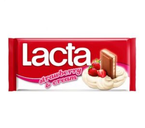 Lacta Milk Chocolate Strawberry Cream / Σοκολάτα Γάλακτος με Φράουλα 100g