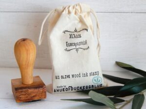 ΧΙΛΙΑ ΕΥΧΑΡΙΣΤΩ! Greece Inspired Olive Wood Stamp with Handle
