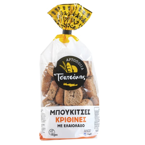 Tsatsakis Mini Bites Barley Rusks 400g / Τσατσάκης Μπουκίτσες Κρίθινες με Ελαιόλαδο